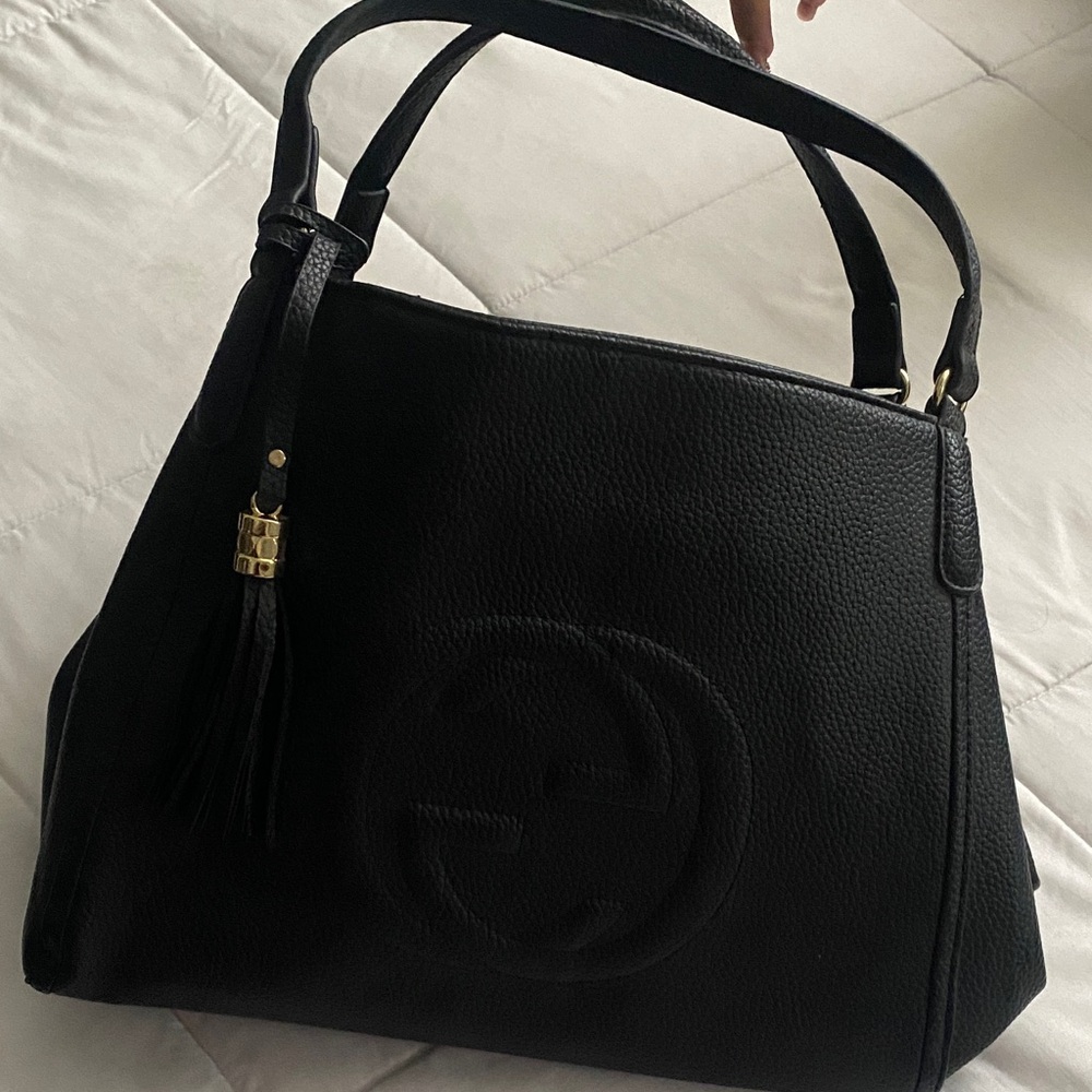 Gucci Black Leather Shoulder Bag